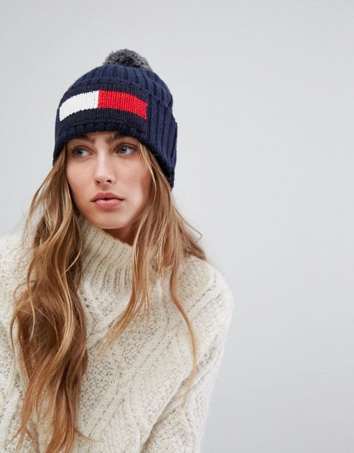 Tommy Hilfiger Flag Logo Pom Beanie