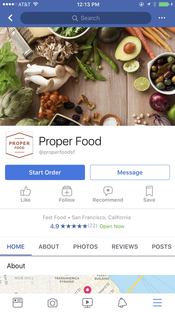 You can also search restaurants on Facebook's top search bar and click the "start order" button.