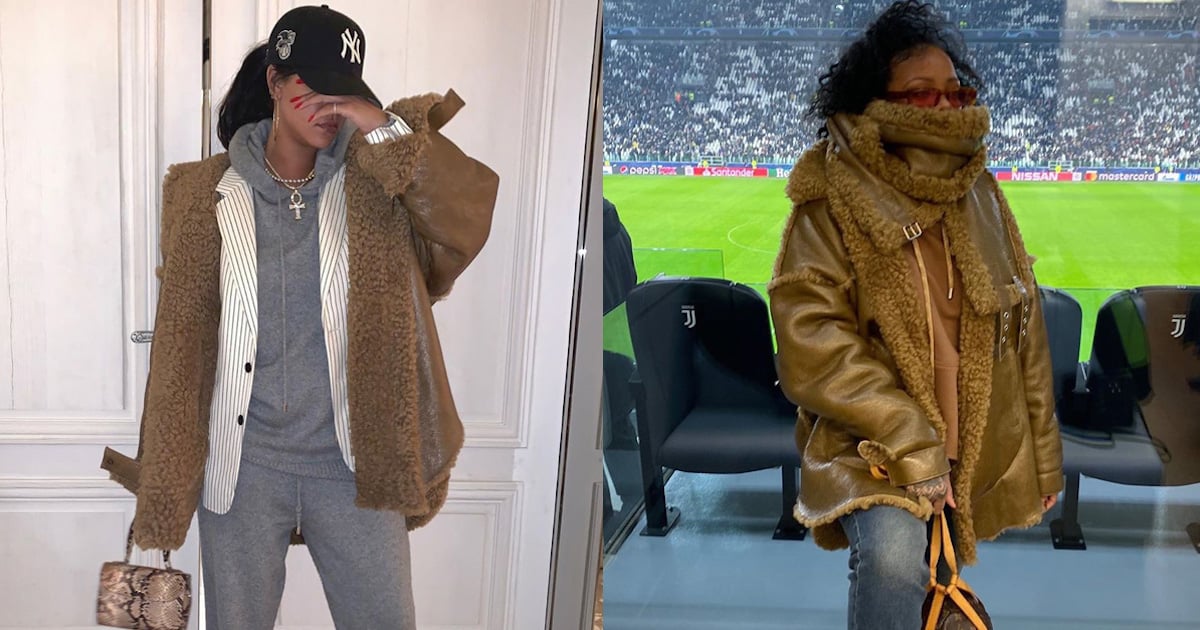 SINCERE STYLE FILES: RIHANNA IN CHLOÉ REVERSIBLE SHEARLING COAT