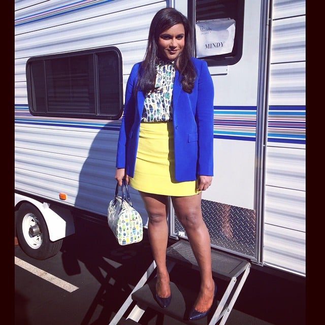 Mindy Kaling looked preppy and cool in one of her favorite work looks.
Source: Instagram user mindykaling