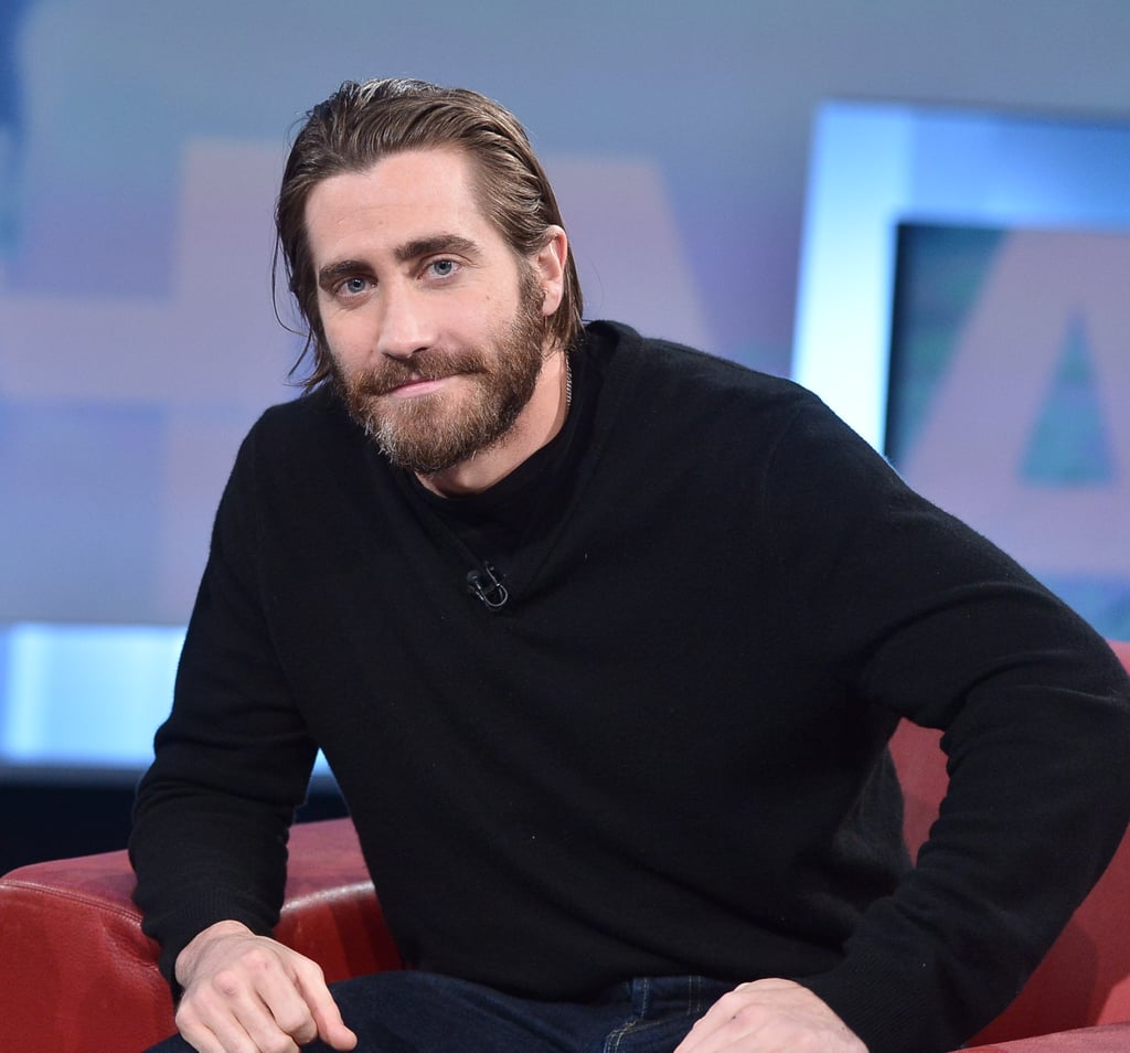 Jake's bushy beard was on display during a Toronto TV appearance in January 2014.
