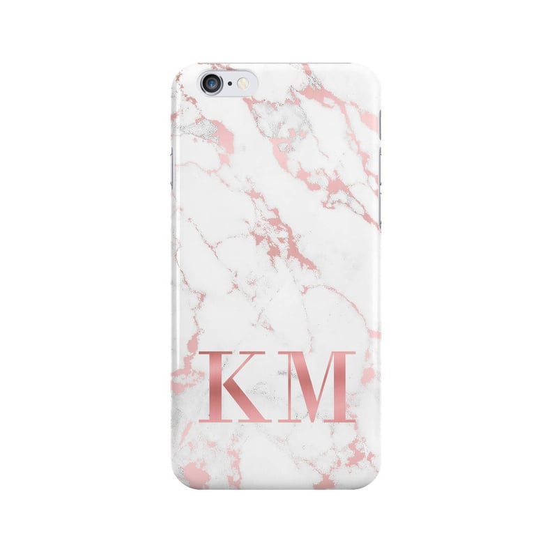 Personalized Initials Rose Gold Marble Phone Case