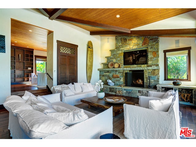 The cozy family room is perfect for hanging out and entertaining.