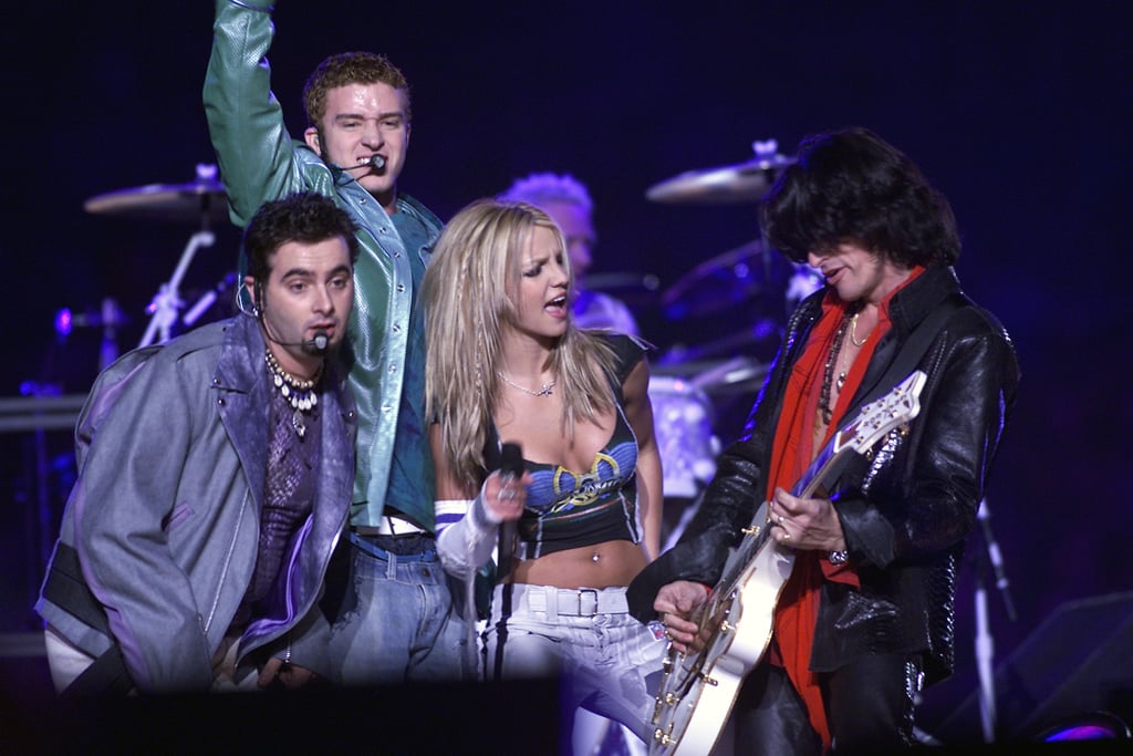 Britney Spears rocked out with Aerosmith and 'N Sync in 2001.