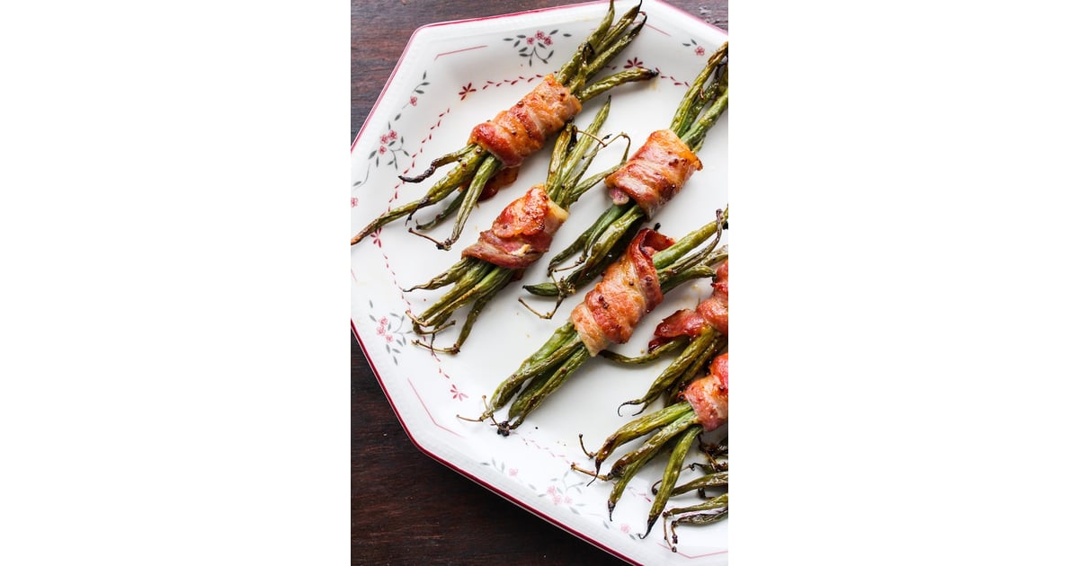 Honey Mustard Bacon Wrapped Green Beans Keto Thanksgiving Recipes