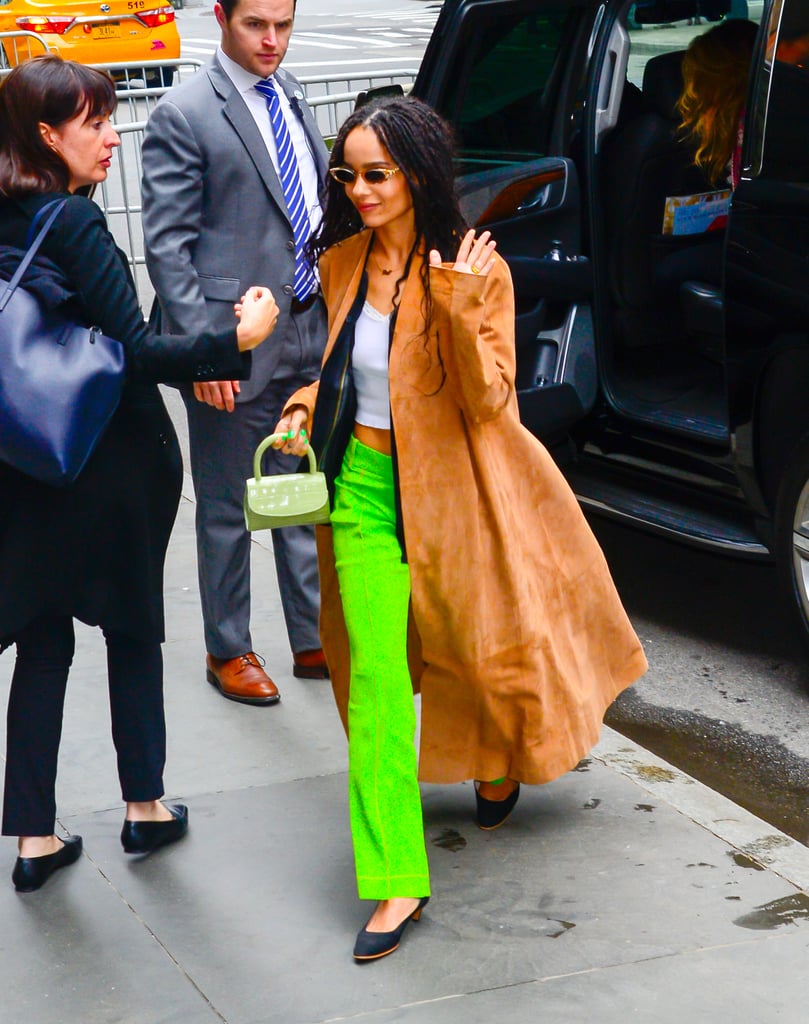 Zoe Kravitz Green Pants in NYC 2019