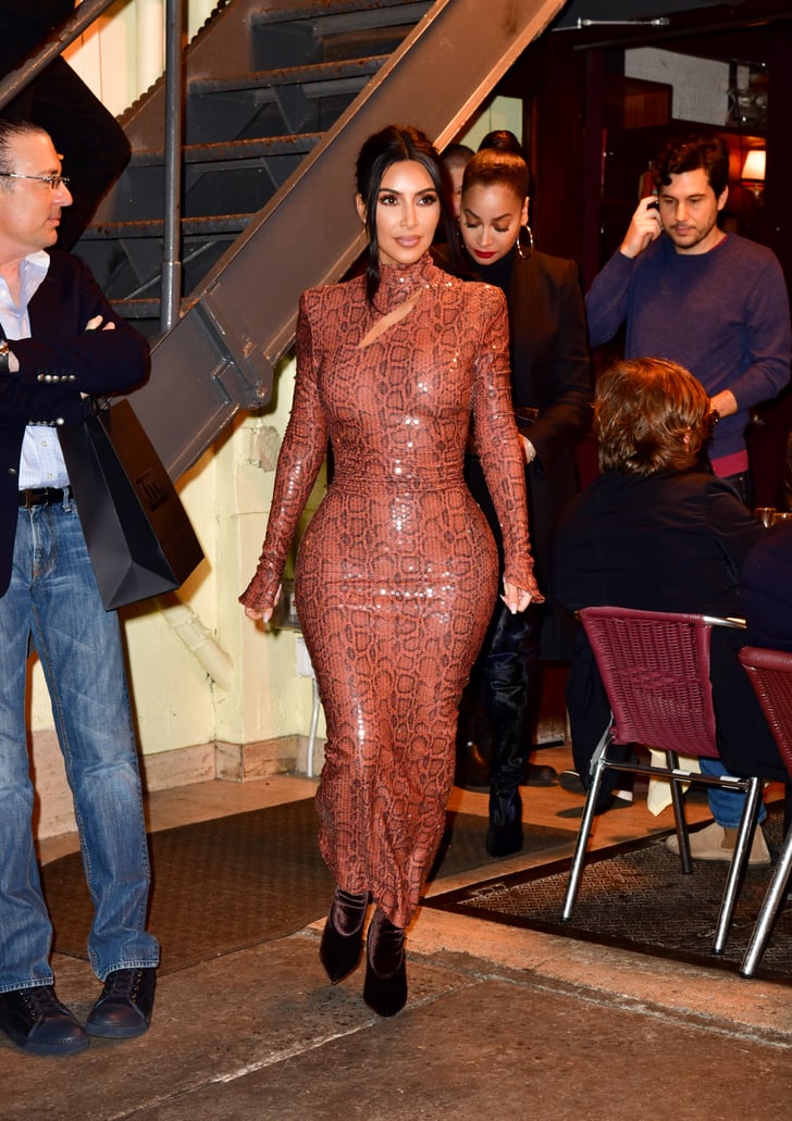 Kim Kardashian Snakeskin Dress By Mugler 2019 Popsugar