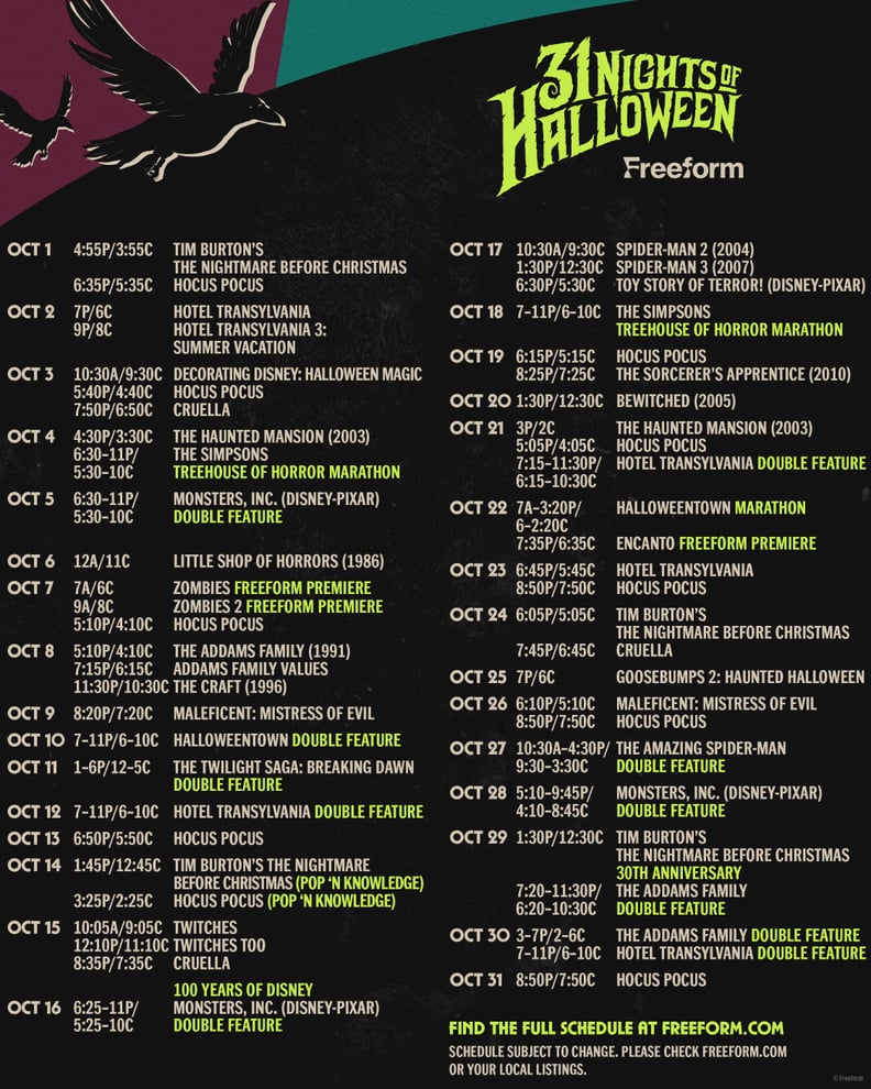 31 Nights of Halloween 2023 Programming Guide