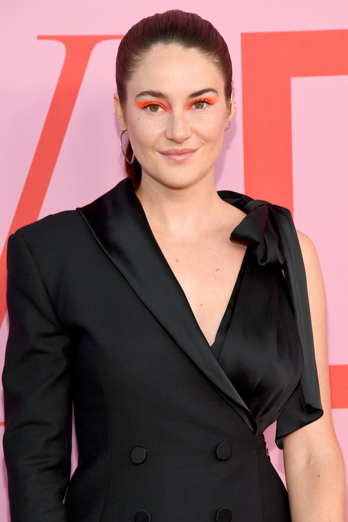 Shailene Woodley's Neon Orange Eye Shadow Trend