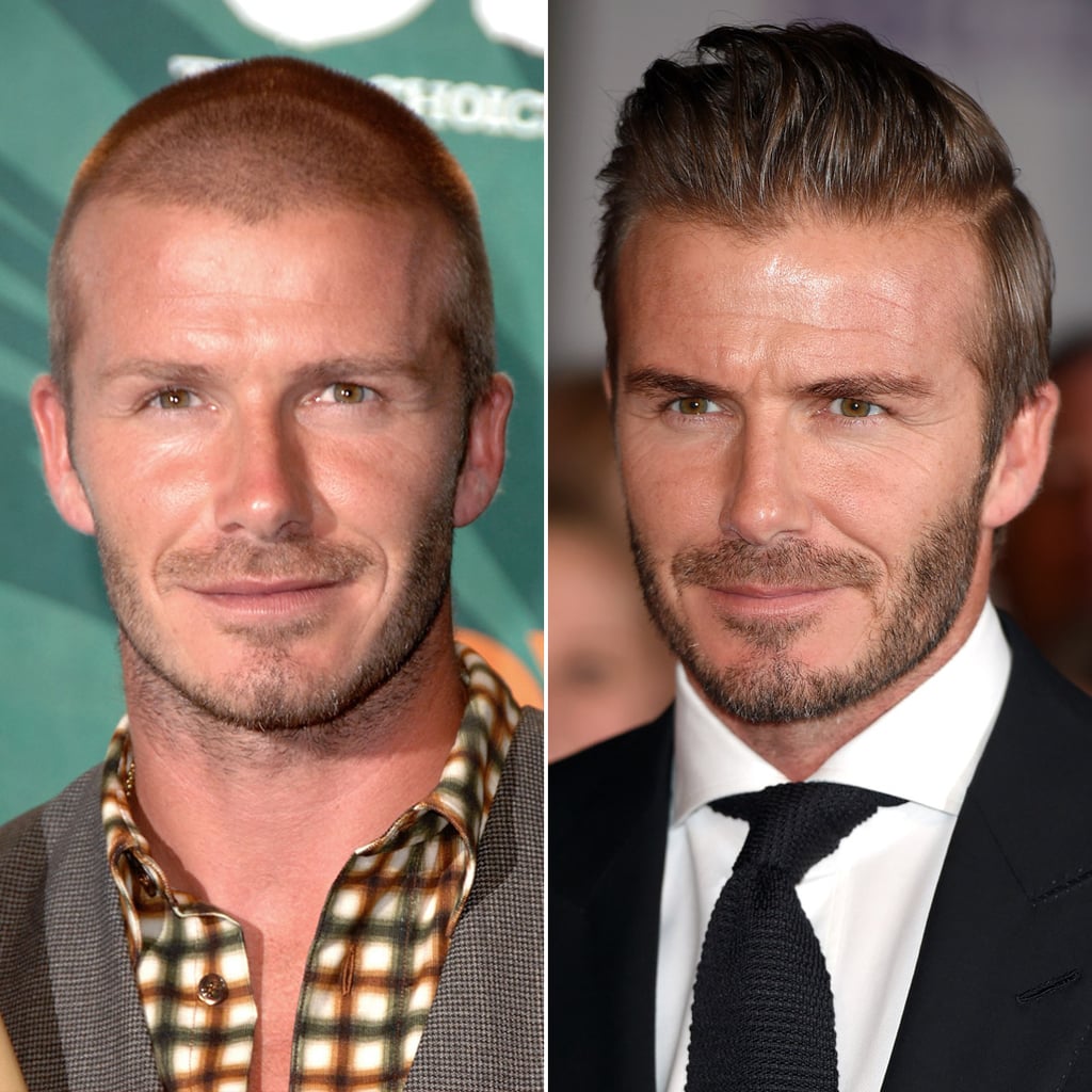 David Beckham  Male Celebrities With Hair vs. Shaved 