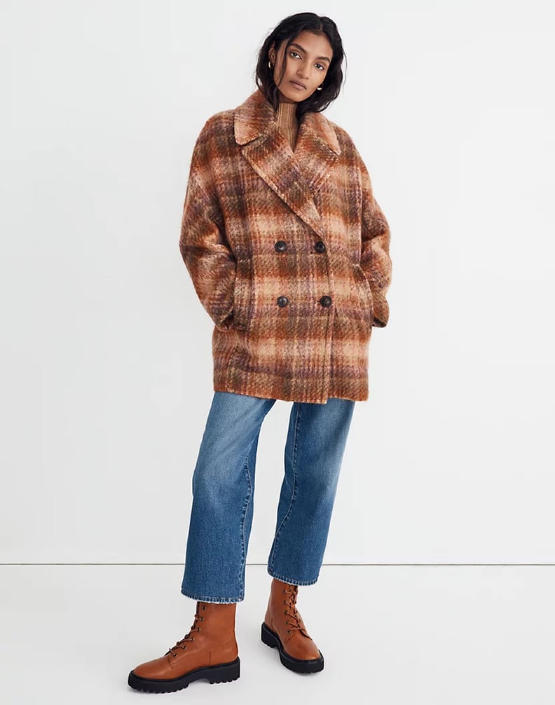 Best Boxy Peacoat For Women: Plaid Carville Oversized Peacoat