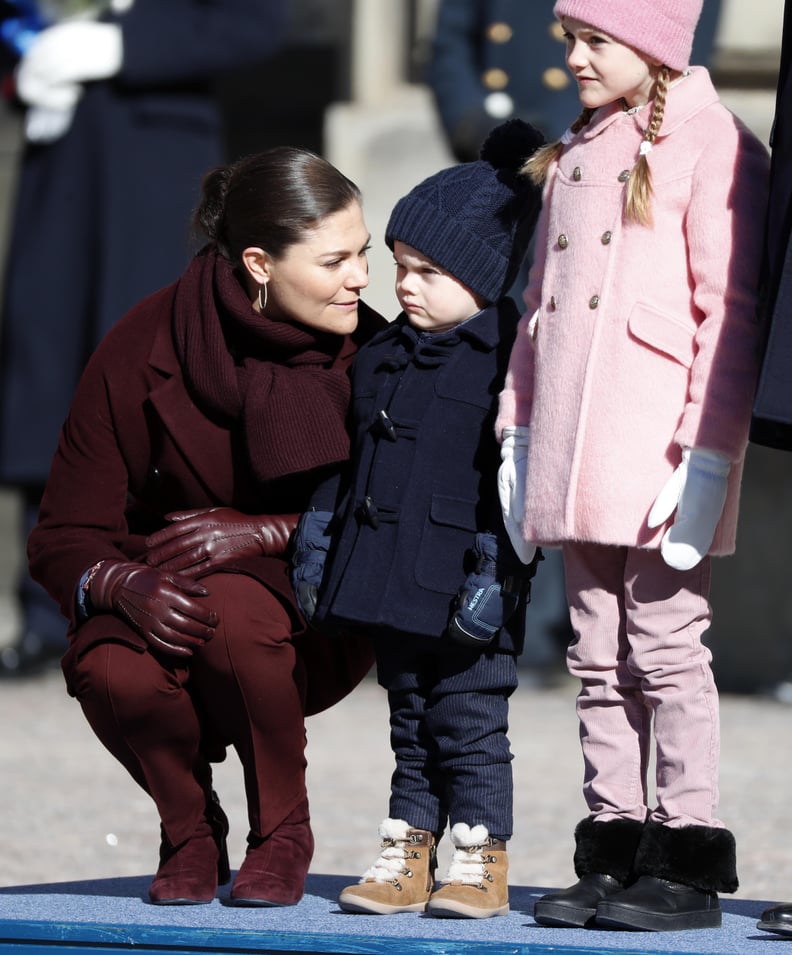 Princess Victoria of Sweden With Prince Oscar and Princess Estelle