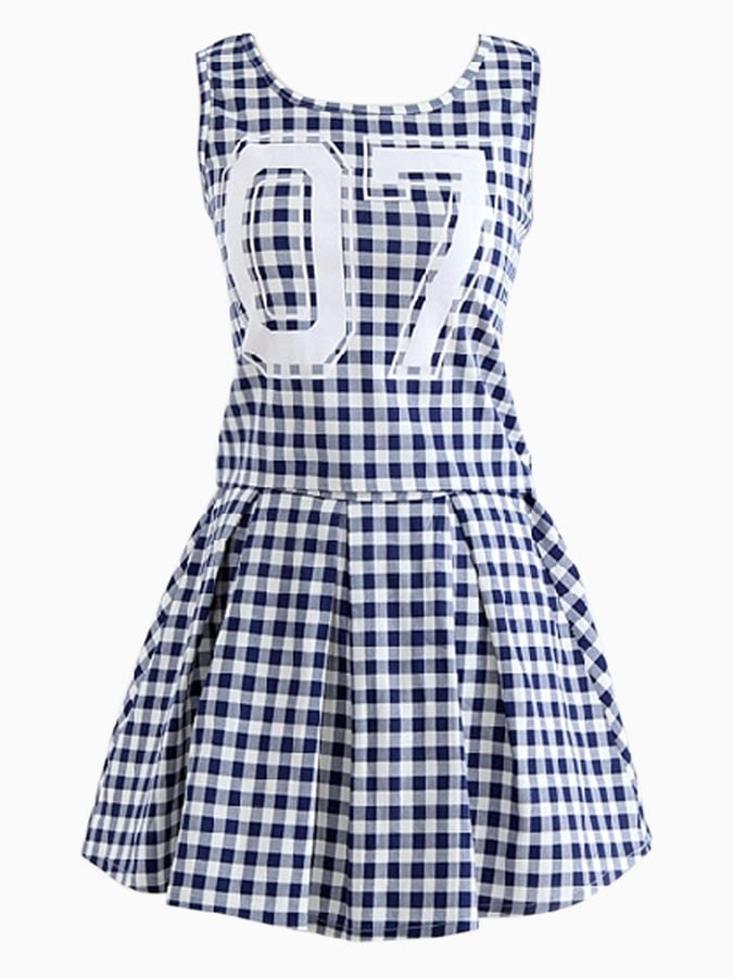Choies Gingham Print Crop Top with Skirt