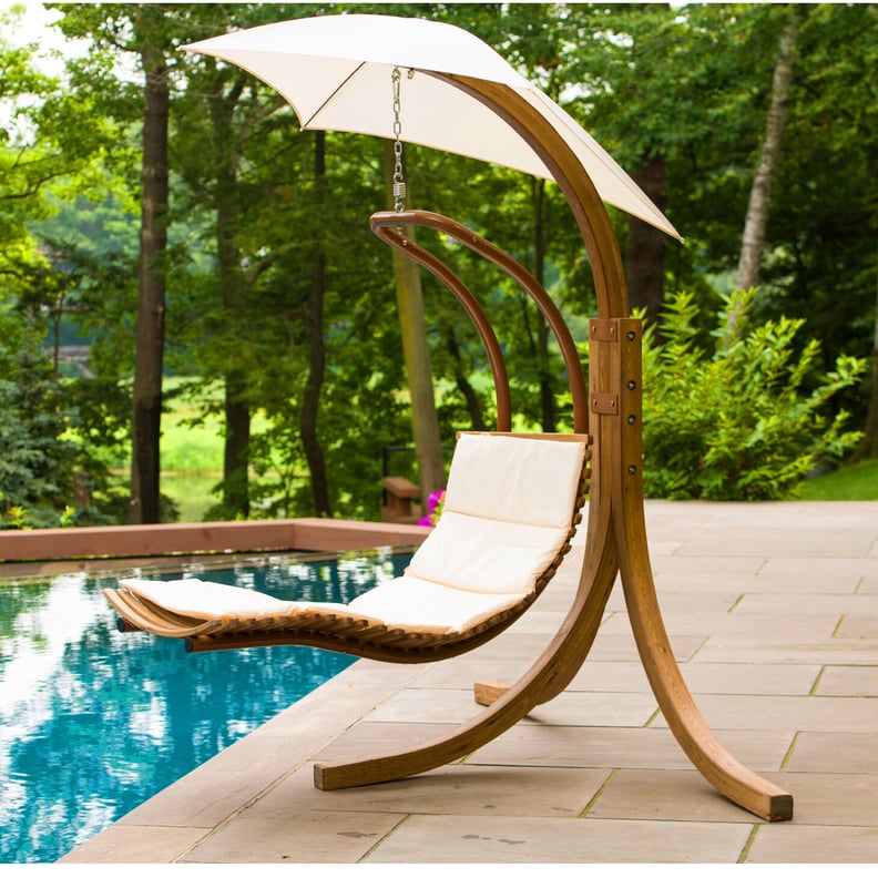 Polyester Hanging Chaise Lounger With Stand