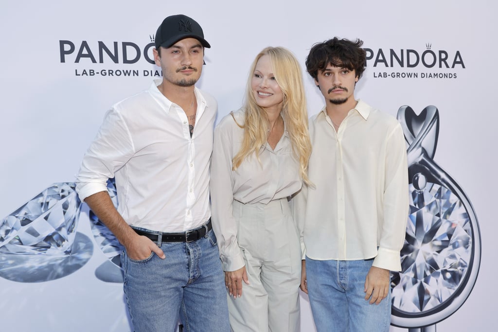 Pamela Anderson and Sons at Pandora NYFW Event