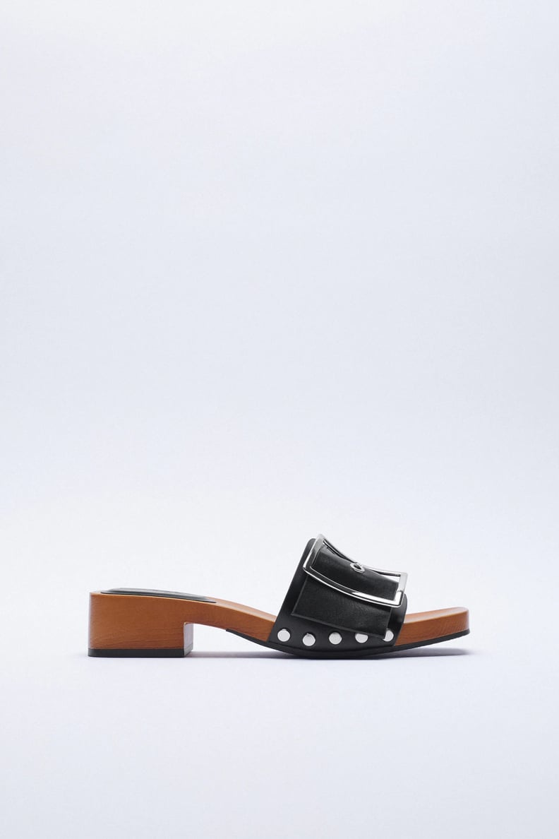 Zara Wood Effect Heeled Sandals