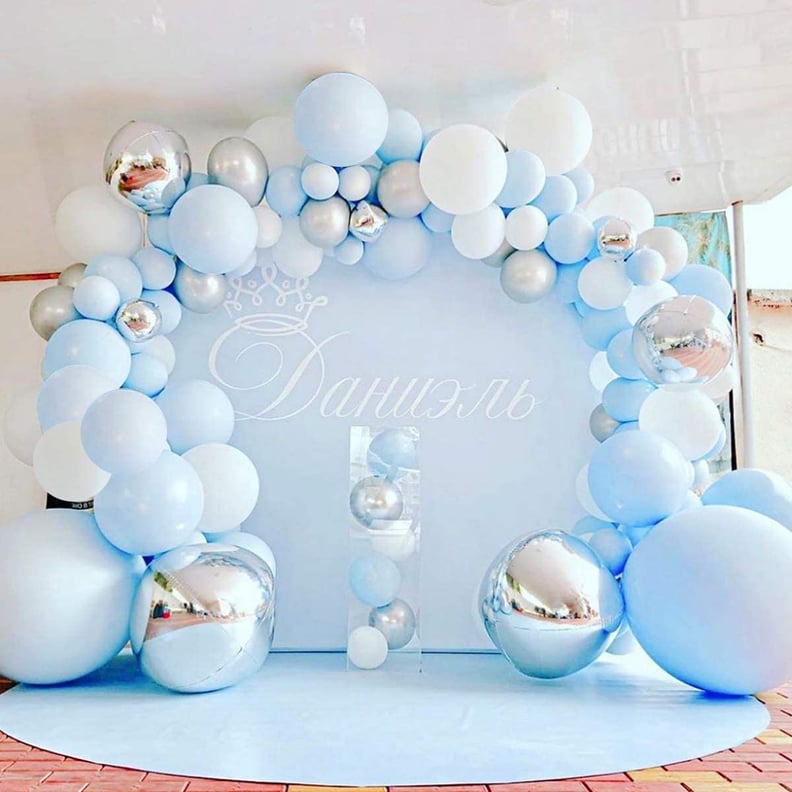 141-Piece Pastel Blue and Silver Balloon Garland Kit