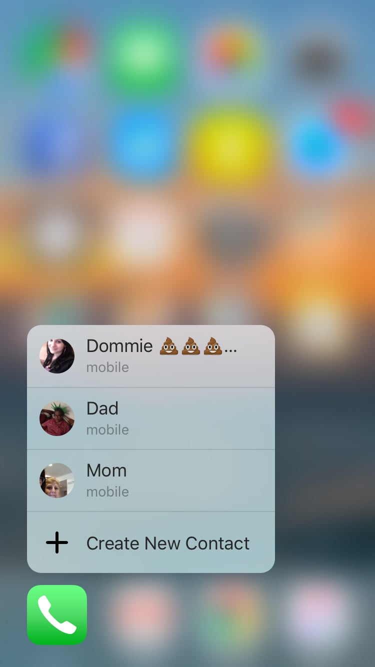 Call someone on your Favorites list.