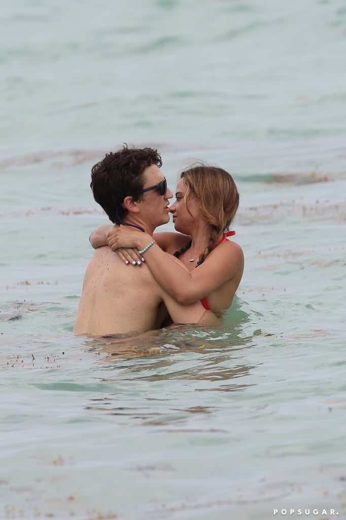 Miles Teller and His Girlfriend on the Beach in Miami