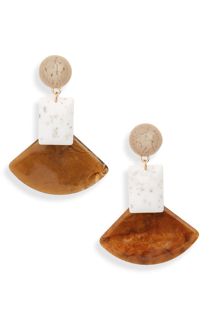 Leith Geometric Stone Drop Earrings