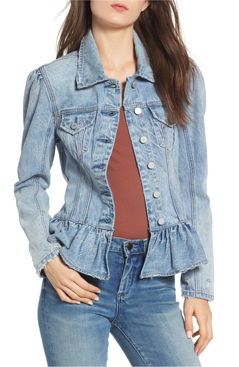 Blank NYC Situationship Denim Peplum Jacket