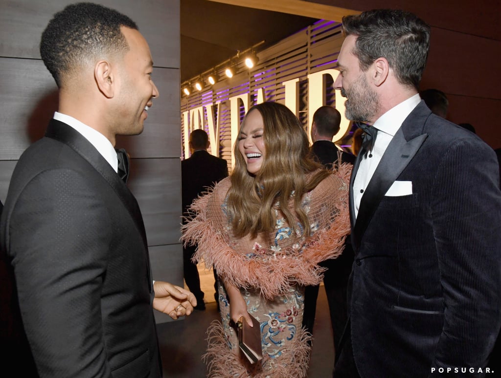 Pictured: John Legend, Jon Hamm, and Chrissy Teigen