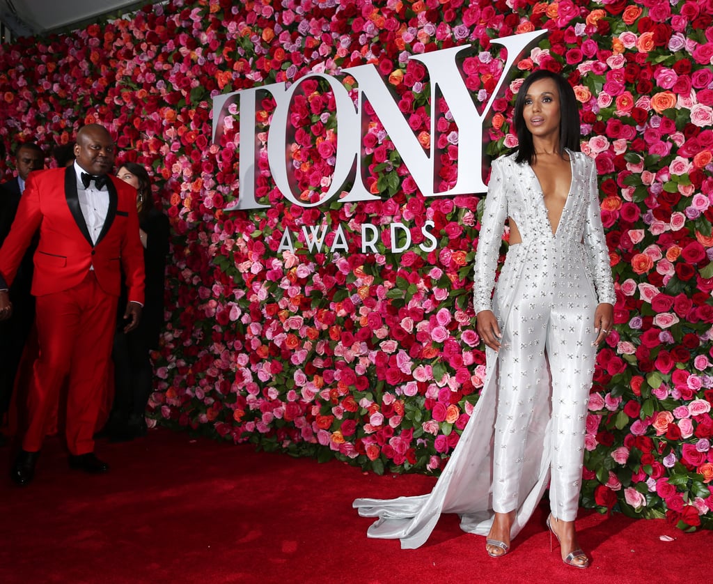 Kerry Washington Silver Versace Jumpsuit Tony Awards 2018