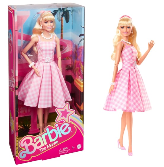 “芭比:电影《芭比粉色条纹衣服的洋娃娃