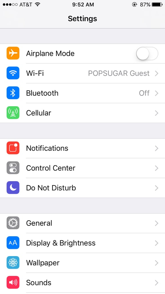 Go to your settings and select the General option.