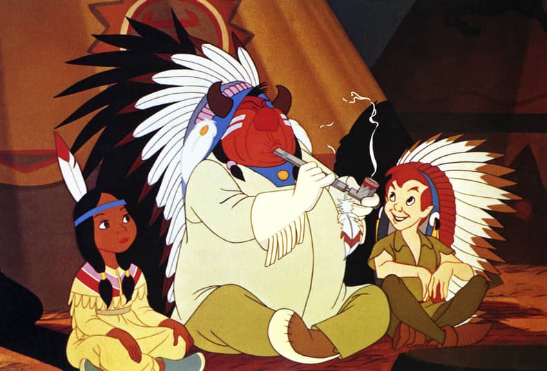 PETER PAN, from left: Princess Tiger Lily, indian chief, Peter Pan, 1953, Walt Disney Pictures/courtesy Everett Collection