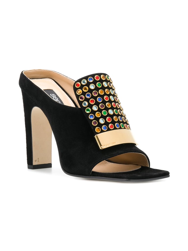 Sergio Rossi Studded Open Toe Mules