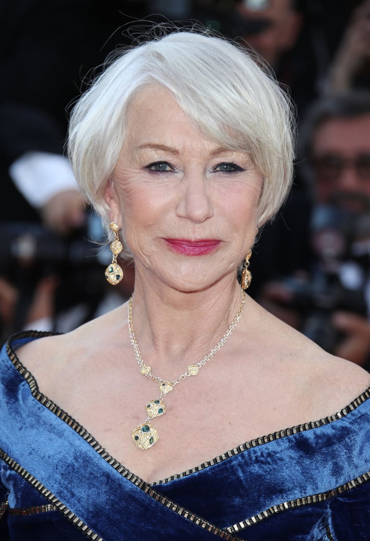 helen mirren long grey hair Helen mirren