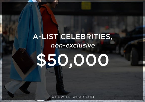 The fee for huge A-list names to sit front row drops dramatically if those celebrities decide to attend more than one show. Of course, if you go to multiple shows at $50,000 a pop, the take-home is substantially greater than a single exclusive.
