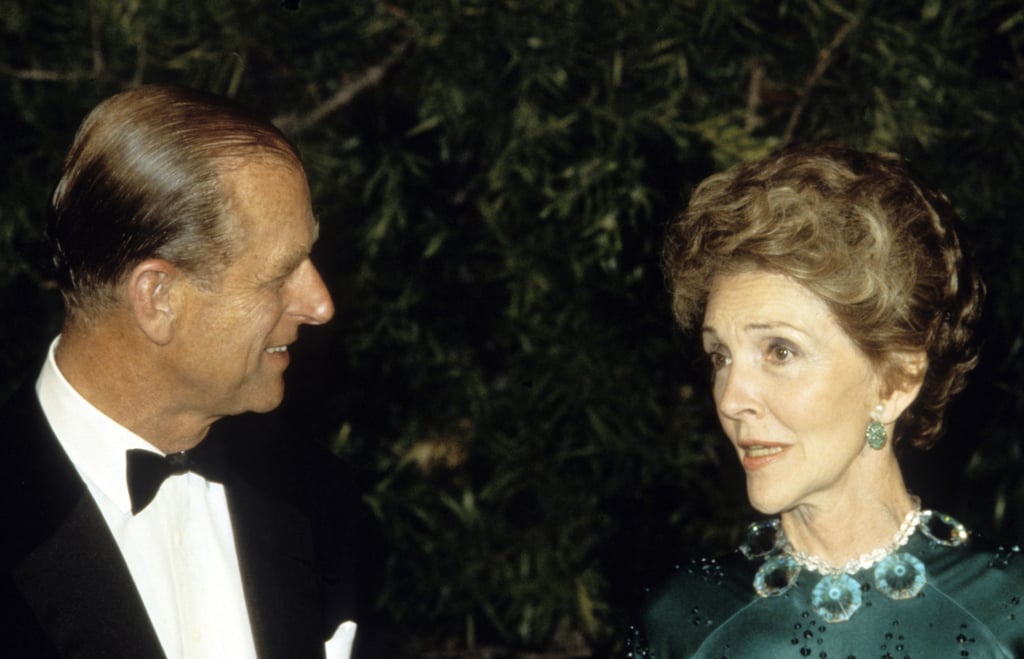 Prince Philip chatted with Nancy Reagan during a banquet on March 5, 1983, in San Francisco.