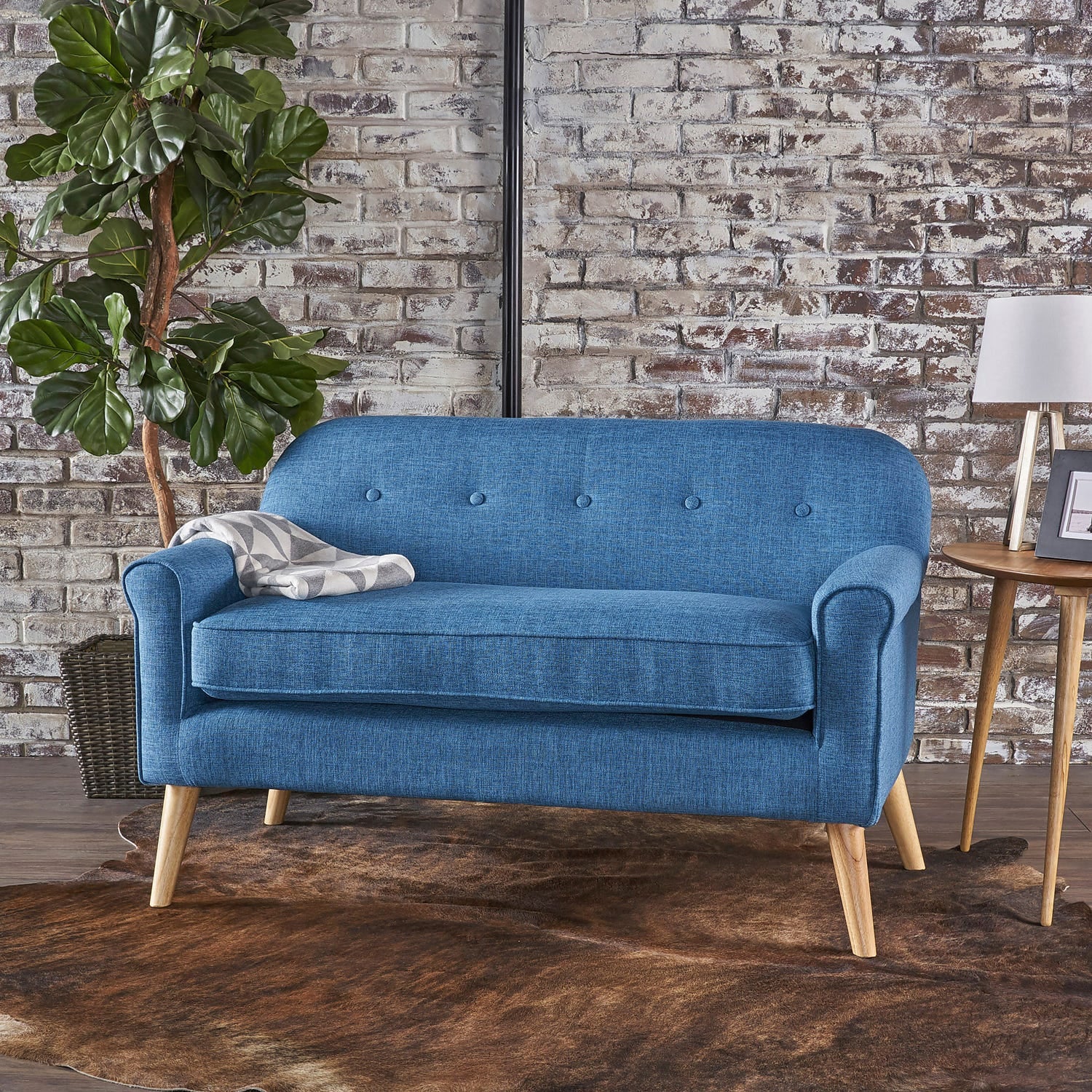 Small store blue loveseat