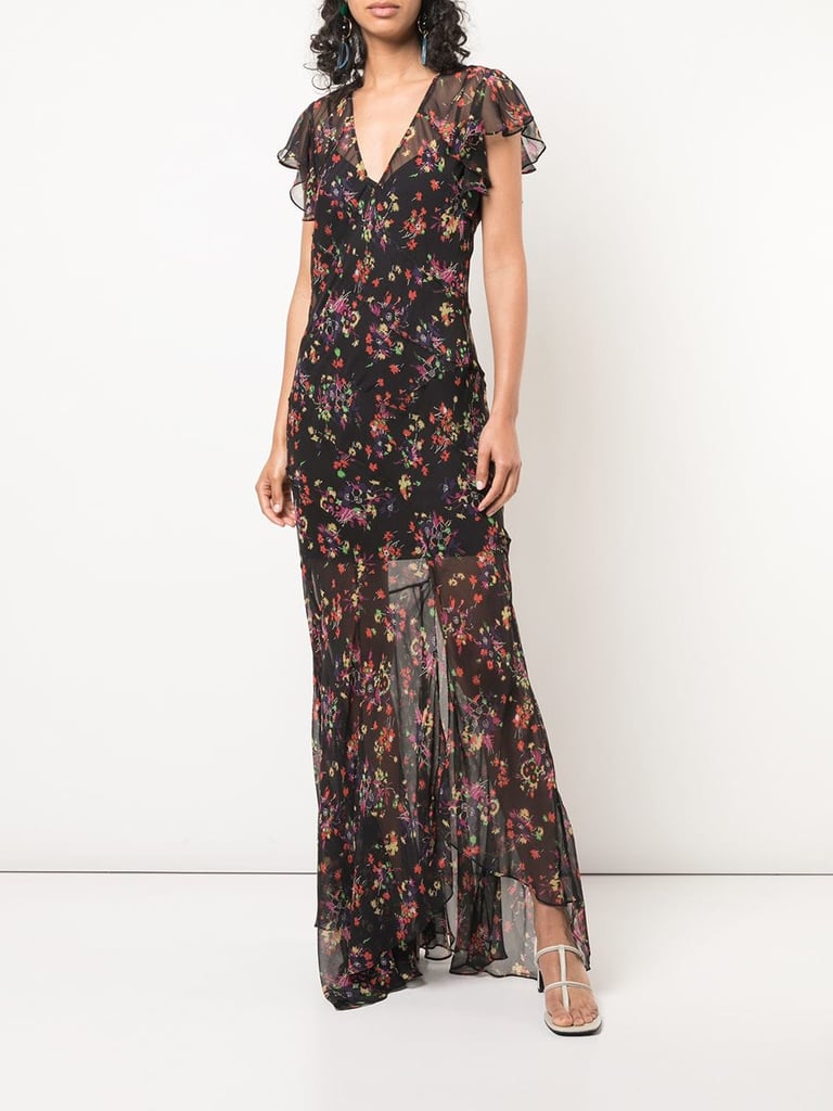 Veronica Beard Floral Print Long Dress