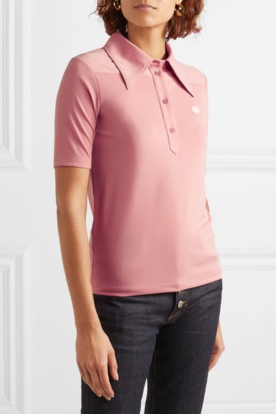 See by Chloé Embroidered Stretch-Jersey Polo Shirt