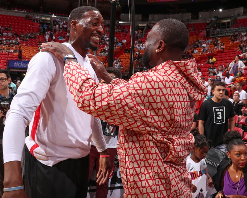 Dwyane Wade and Bam Adebayo at the Miami Heat Game