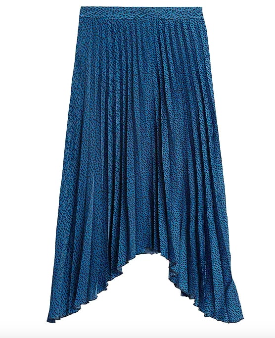 Pleated High-Low Skirt