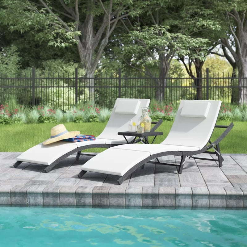 Double reclining store chaise lounge