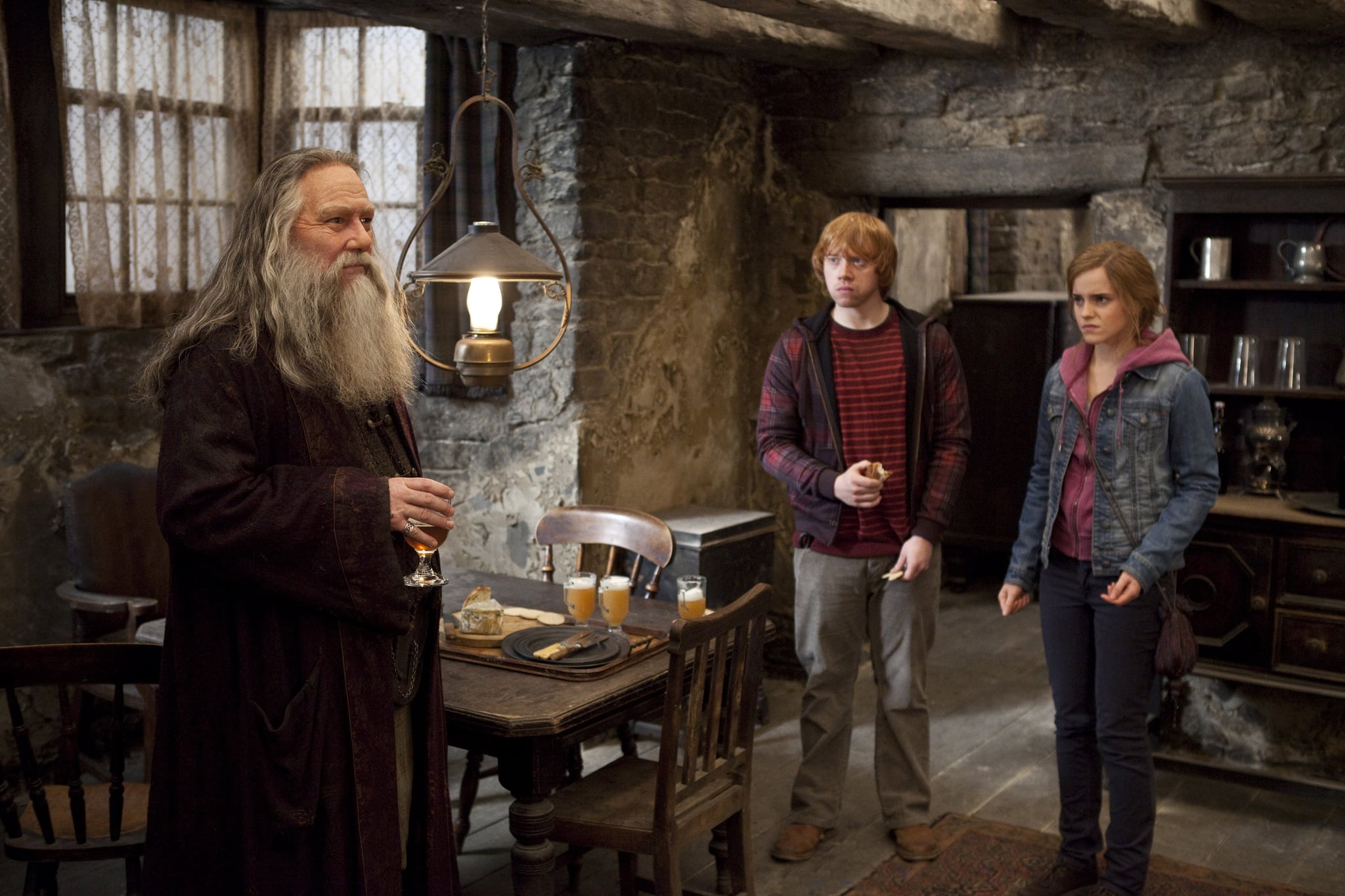 HARRY POTTER AND THE DEATHLY HALLOWS: PART 2, from left: Ciaran Hinds, Rupert Grint, Emma Watson, 2011. ph: Jaap Buitendijk/2011 Warner Bros. Ent. Harry Potter publishing rights J.K.R. Harry Potter characters, names and related indicia are trademarks of and Warner Bros. Ent. All rights reserved./Courtesy Everett Collection