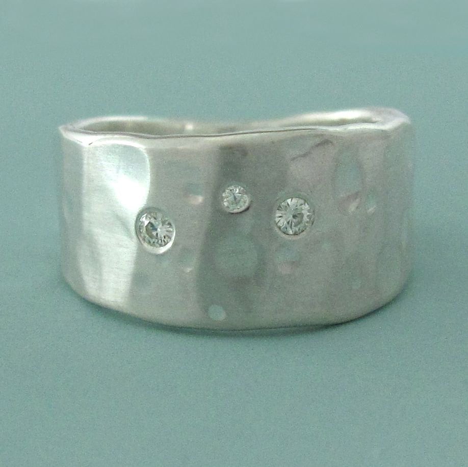 Silver & Moissanite Ring: $80