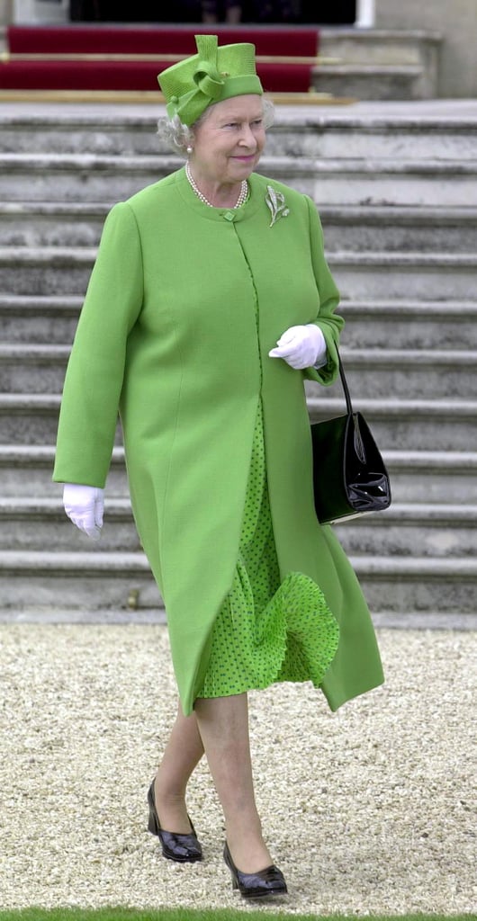 Queen Elizabeth II at the first of her Annual Garden Parties  in 2001