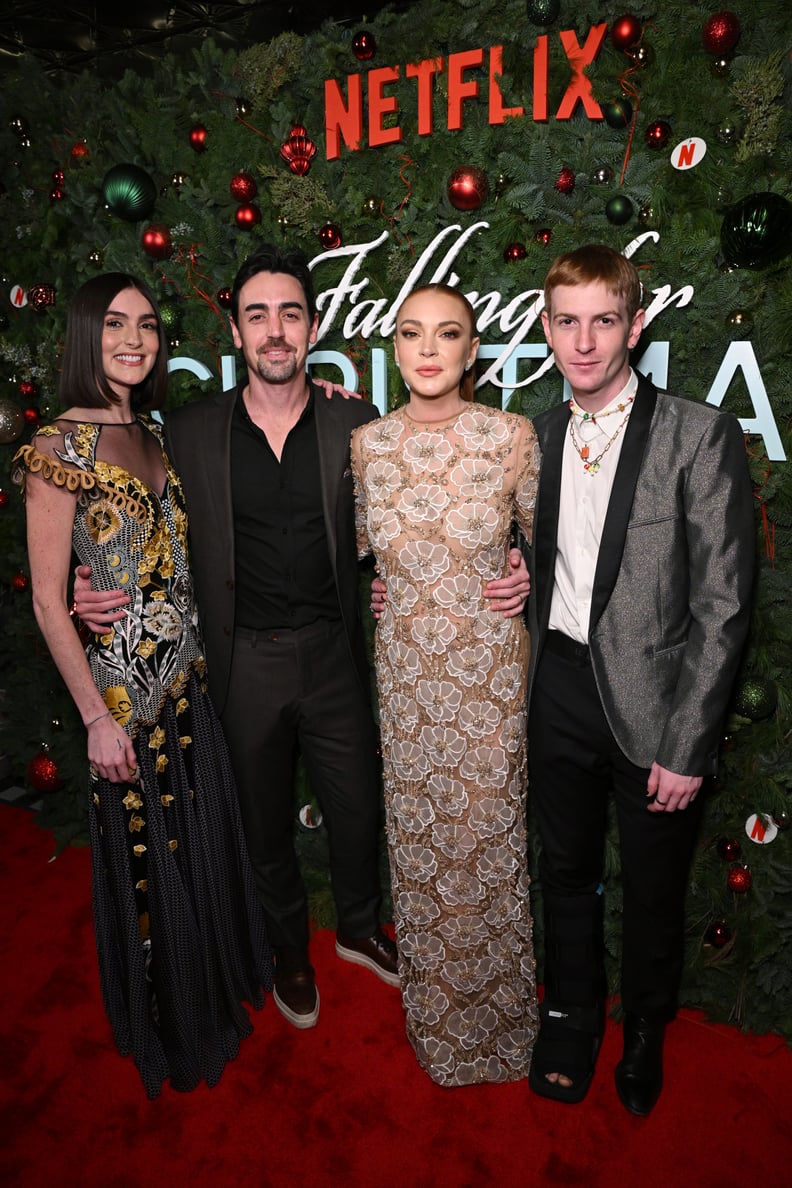 Lindsay Lohan and Her Family at Netflix's Falling For Christmas Screening