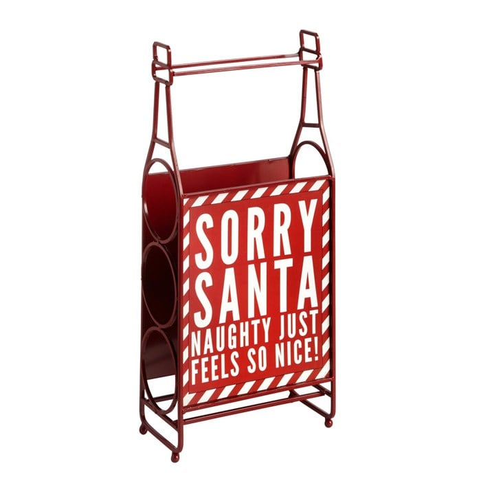 "Sorry Santa" Metal 3-Bottle Wine Holder