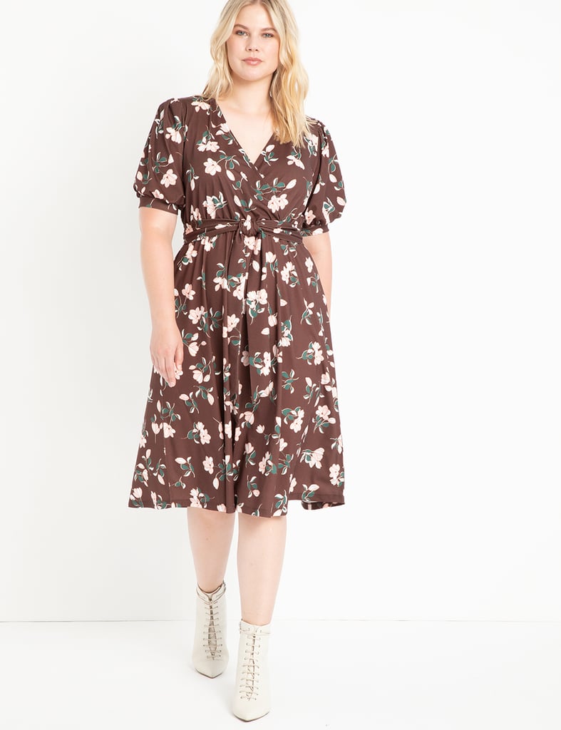 Eloquii Puff-Sleeve Fit And Flare Dress