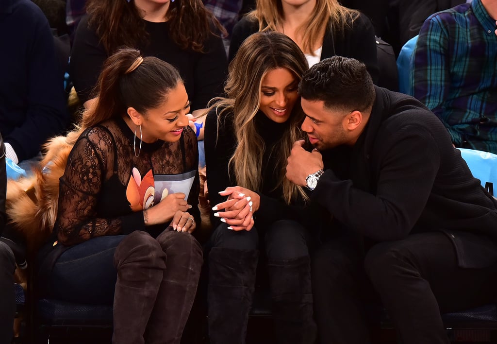 Ciara and Russell Wilson at Knicks Game February 2016
