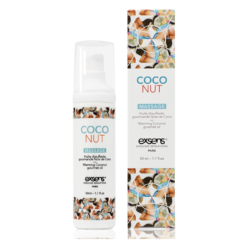 Exsens Coconut Warming Massage Oil ($20)
If you want your lube to be as adventurous as you, may we suggest this edible formula? It comes in a variety of flavors including coconut, peach, and vanilla, and it's even been highly rated by a former contributor. You can read more in our Exsens Coconut Warming Massage Oil review.
Editor Quote: "Exsens Gourmet Oil actually tastes yummy — a feature that both you and your partner will most appreciate about this two-in-one formula. The best part, however, is that the warming effect intensifies with mouth-to-skin contact, meaning that any kiss or lick will really heat things up." — Nicole Yi, former associate fitness editor