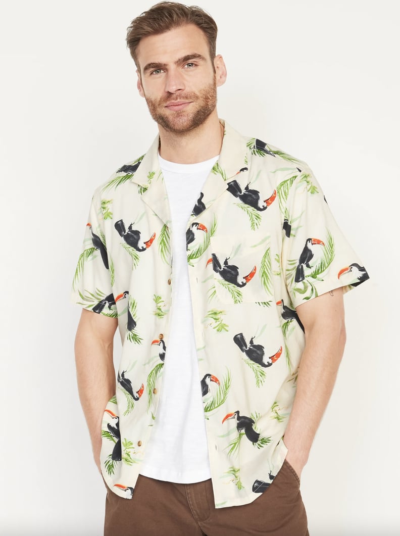 Old Navy Printed Short-Sleeve Camp Shirt For Men