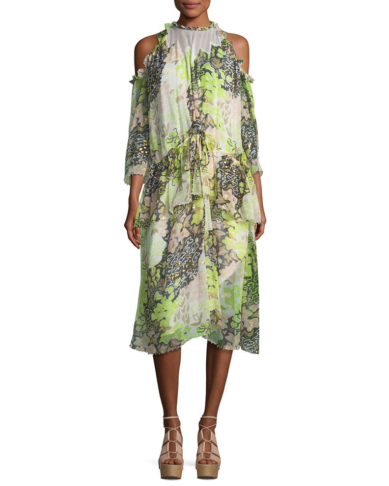 Opening Ceremony High Neck Floral Print Midi Dress